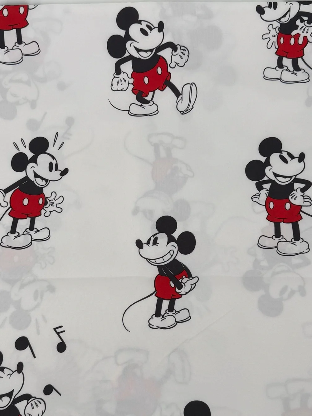 Disney Mickey Mouse Full Sheet Set Jay Franco Microfiber Bedding White Red Flaw
